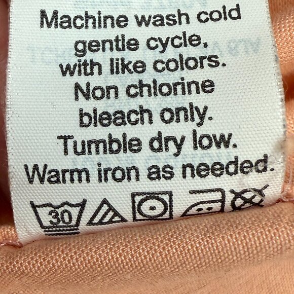 Men's J. CREW Sunwashed Oxford 100% Cotton Long Sleeve Shirt Peach- Size XL - Picture 7 of 7